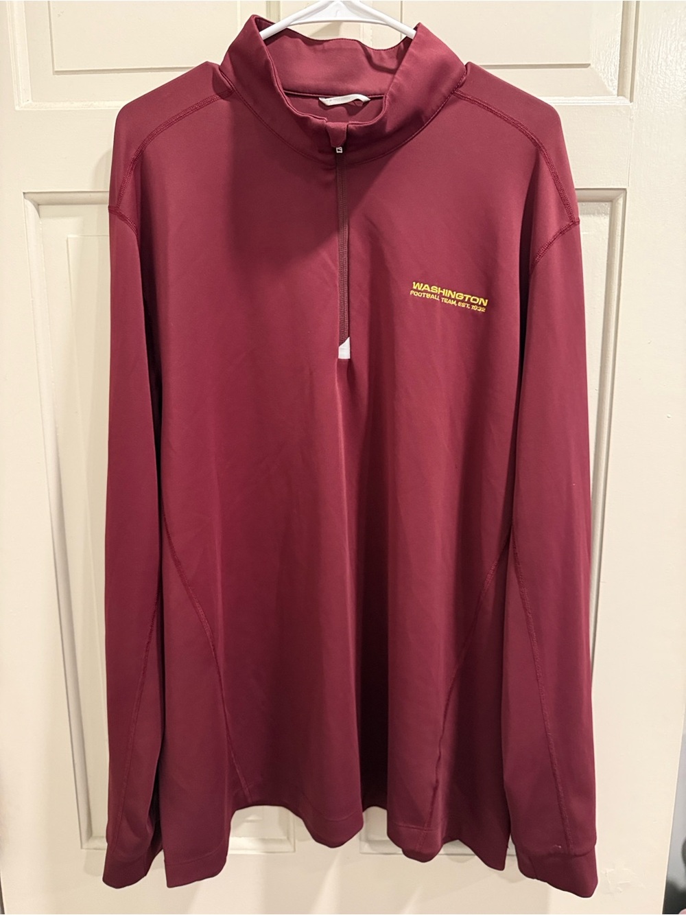 Cutter & Buck Traverse Washington Maroon Smooth Stretch 1/4-Zip Pullover Sz XXL